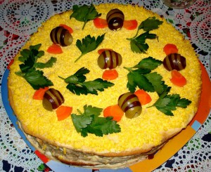 Закусочный блинный торт
