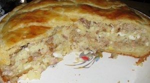 Пирог с курицей и рисом